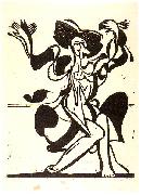 Ernst Ludwig Kirchner Dancing Mary Wigman - Woodcut Germany oil painting artist